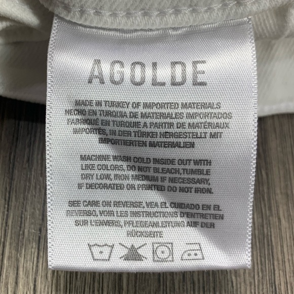 AGOLDE Riley Jeans High Rise Straight Crop Womens 25 Stretch in Sour Cream - Picture 10 of 11